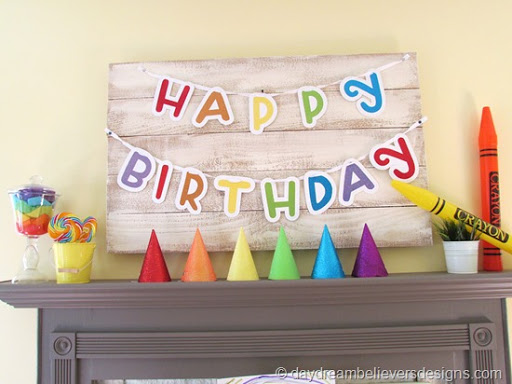 DIY Art Party at Home - Birthday Mantle