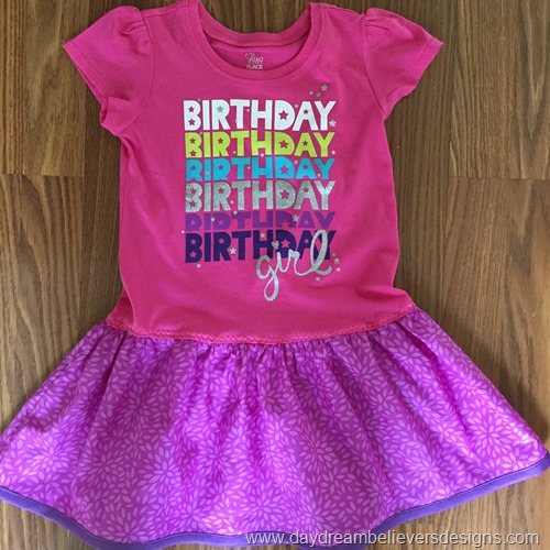 www.daydreambelieversdesigns.com Upcycled Birthday Tshirt dress
