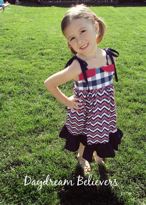 The Patriotic Betsy Dress. Vintage inspired fashion for modern kids  by Daydream Believers Designs