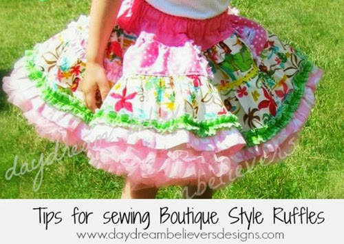Tips for sewing boutique style ruffles from Daydream Believers