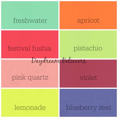 Summer Color Chart Daydream Believers Designs agsolids
