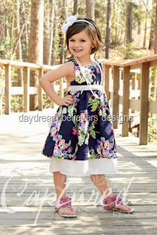 Daydream Believers Designs. Handcrafted clothing for girls. The Bebe is the PERFECT Party Dress! The criss cross back and double layer skirt - swoon!
