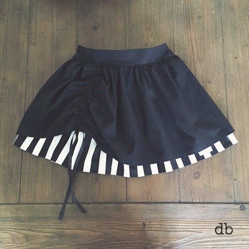 Mod Black and White Double Layer Twirl Skirt Steampunk Style for Babies and Girls by Daydream Believers Designs