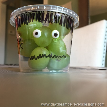 Healthy Halloween Treat. Simply DIY Frankengrapes