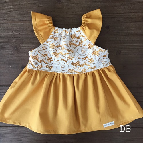 Handcrafted Baby Girl Boho Twirl Dress in Yellow and Lace by Daydream Believers Designs Boho Fashion