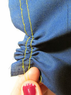 Traditional method for gathering fabric and making ruffles