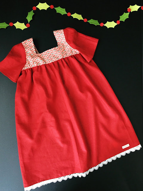 Mod Christmas Dress for Toddlers, Girls, Tweens by Daydream Believers Designs
