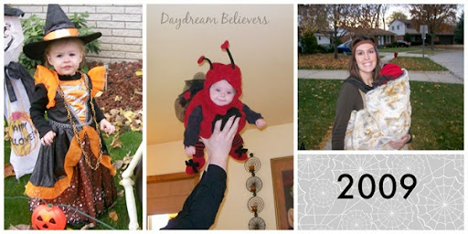 Halloween Witch and Lady Bug Costume Baby wearing Halloween costume idea