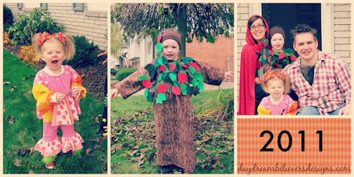 Halloween Handmade Family Costumes DIY Boutique Girly Clown Apple Tree Little Red Riding Hood and Big Bad Wolf Couple Costume diy