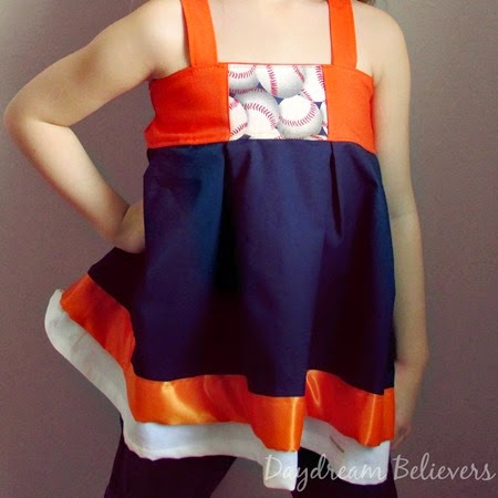 What to wear to the baseball game? Girls Detroit Tigers Spirit Tops are now available from Daydream Believers Designs. Handmade in Michigan